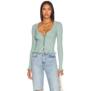 NWT Lovers and Friends Carissa Ruffle Sweater in Baby Blue